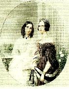maria rohl drottning josefinf till vanster btillsammans med sin svagerska prinsessan eugenie oil painting artist